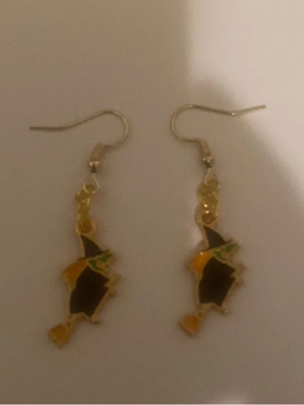 Gold Witch Silhouette Dangle Earrings - Women Jewelry